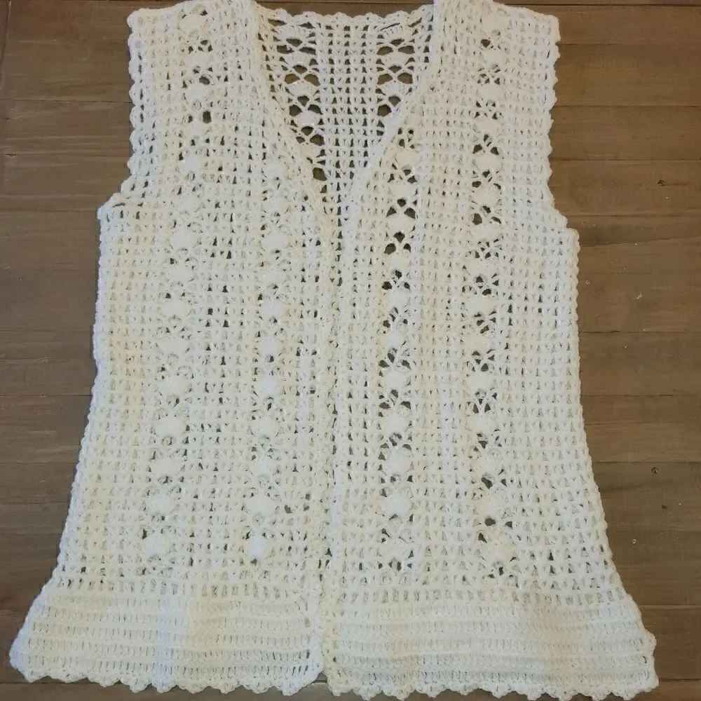 Vintage Handmade Knitted/Crochet Cardigan/Vest